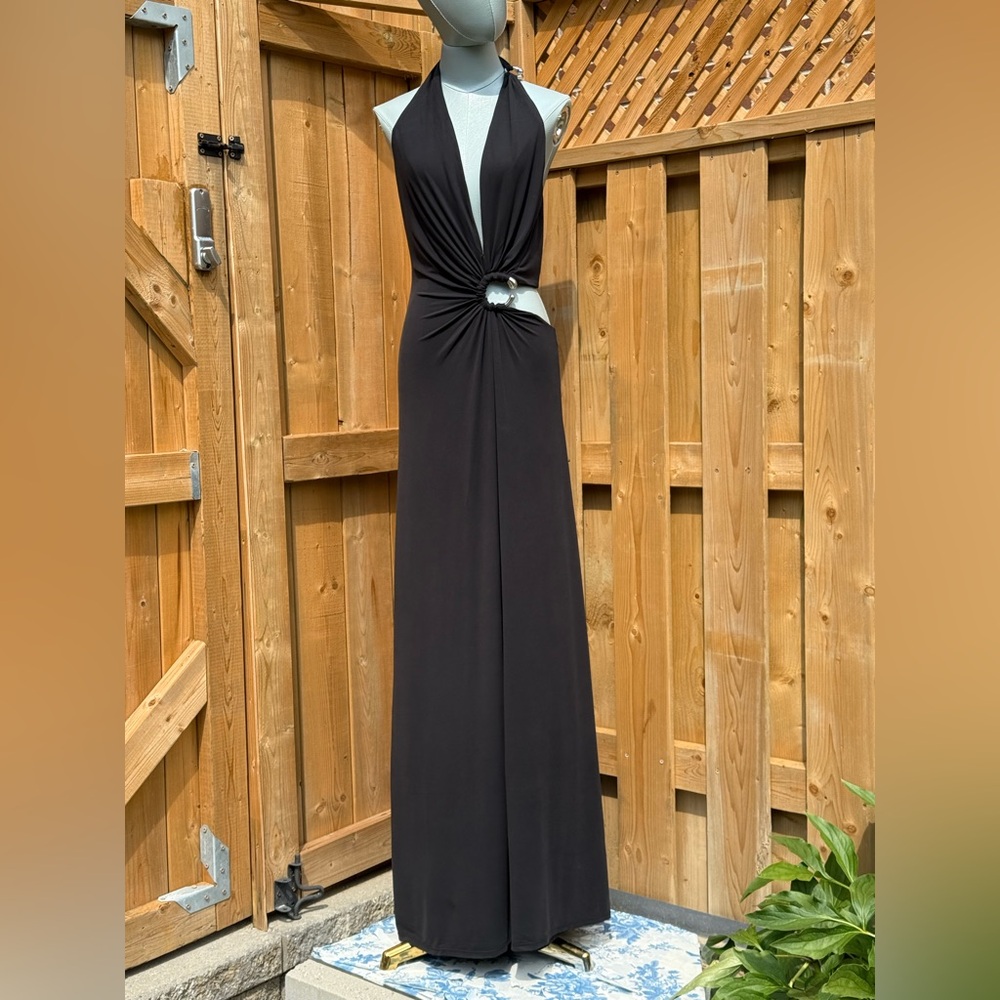 🆕 MISHA COLLECTION 🧿 NWOT The Devon Maxi Dress, Black Cupro-Jersey, Sz M US6 - Picture 12 of 16